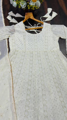 Lovely Lavender Georgette with Embroidery Anarkali Suit