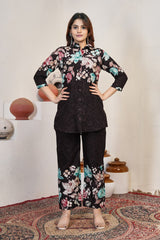 Exclusive Black Cotton with Stylish Prints Co-ord Set