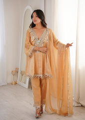Stunning Chiku Fendy with Embroidered Lace Kurti Set