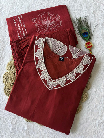 Charming Cotton Embroidery Anarkali Suit
