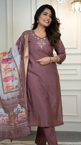 Exclusive Burgundy Color Digital Print Kurti Suit