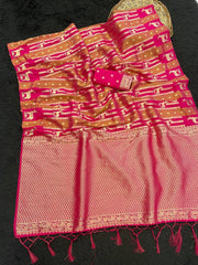 Exclusive Green Khadi Crepe Silk Jari Work Saree