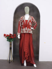 Captivating Red Silk Embroidered Lehenga Choli