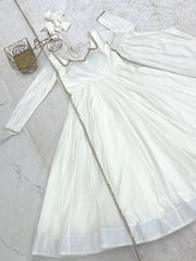 Attractive Roman silk with Lace Work Anarkali
