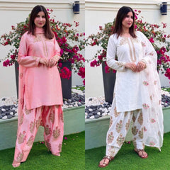 Preety Heavy Creap Silk Embroidery Work Sharara Suit