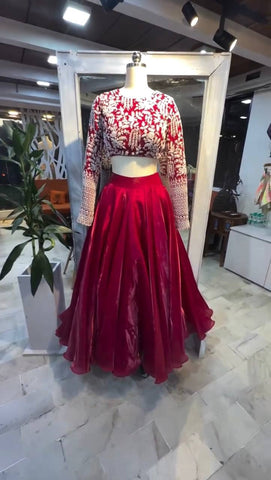 Elegant Red Color Silk with Coding Dori Work Lehenga