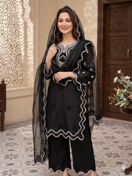 Wonderful Silk with Sequence Embroidery Sharara Suit