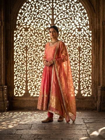 Amazing Pink Satin Silk with Sequence Work Gown