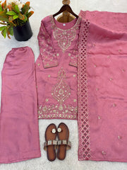 Ravishing Silk Embroidery Beads Work Sharara Suit