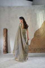 Captivating Soft Linan Cotton Silk Zari Work Saree