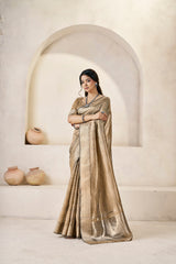 Exclusive Pista Silk With Zari Work Saree
