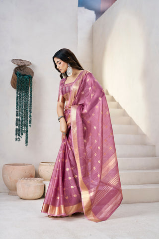 Exclusive Green Soft Linan Cotton Silk Zari Work Saree