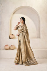 Exclusive Pista Silk With Zari Work Saree
