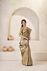 Exclusive Pista Silk With Zari Work Saree