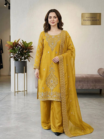Ravishing Silk Embroidery Beads Work Sharara Suit