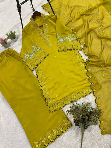 Exclusive White Sequence Embroidery Cut Work Sharara Suit