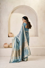 Exclusive Pista Silk With Zari Work Saree
