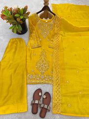 Ravishing Silk Embroidery Beads Work Sharara Suit