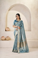 Exclusive Pista Silk With Zari Work Saree