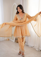 Stunning Chiku Fendy with Embroidered Lace Kurti Set