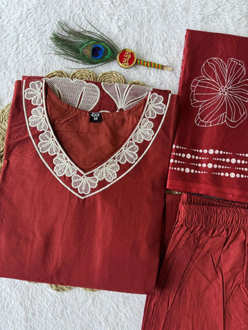 Charming Cotton Embroidery Anarkali Suit
