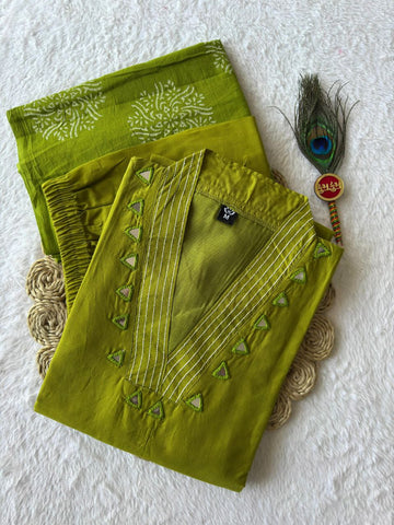 Exclusive Cotton Embroidery Work Kurti Suit