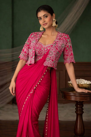 Stunning Heavy Crep Silk with Sequence Work Saree