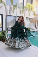 Lovely Wine Rangoli Crush with Multiwork Gown