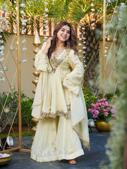 Ceremony Wear Thread and Real Mirror Work Top With Palazzo