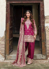 Luxuriant Maroon Natural Crep with Thread Work Sharara Suit