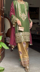 Trendy Silk with Embroidery Work Sharara Suit