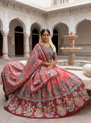 Amazing Maroon Chent Crep Kalamkari Print Lehenga Choli