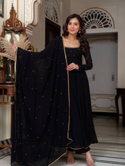 Amazing Black Blooming with Zari Work Sharara Suit