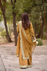 Glorious Mustard Mul Chanderi Palazzo Set