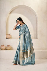 Exclusive Pista Silk With Zari Work Saree