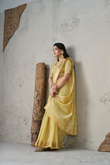 Captivating Soft Linan Cotton Silk Zari Work Saree