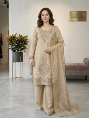 Ravishing Silk Embroidery Beads Work Sharara Suit