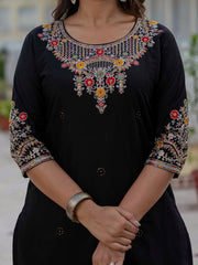 Awesome Roman Silk Coding Embroidery Kurti