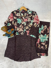 Exclusive Black Cotton with Stylish Prints Co-ord Set