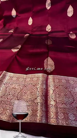 Stunning Maroon  Lichi Silk Banarasi Saree