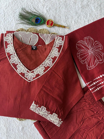 Charming Cotton Embroidery Anarkali Suit