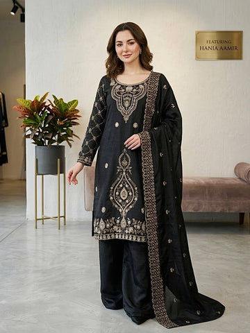 Ravishing Silk Embroidery Beads Work Sharara Suit