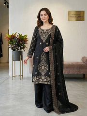 Ravishing Silk Embroidery Beads Work Sharara Suit