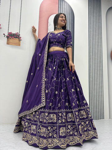 Gorgeous Crepe Silk Heavy Embroidery Lehenga