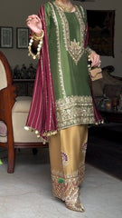 Trendy Silk with Embroidery Work Sharara Suit