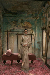 Precious Gold Crush Sequins Work Designer Saree