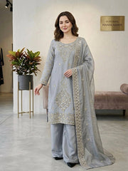Ravishing Silk Embroidery Beads Work Sharara Suit