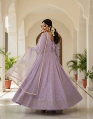 Lovely Lavender Georgette with Embroidery Anarkali Suit