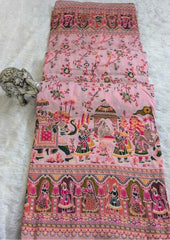 Stunning White Rajwadi Silk with Kashmiri Thread Work Saree