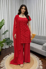 Exclusive Georgette Heavy Chine Sequence Work Palazzo Suit